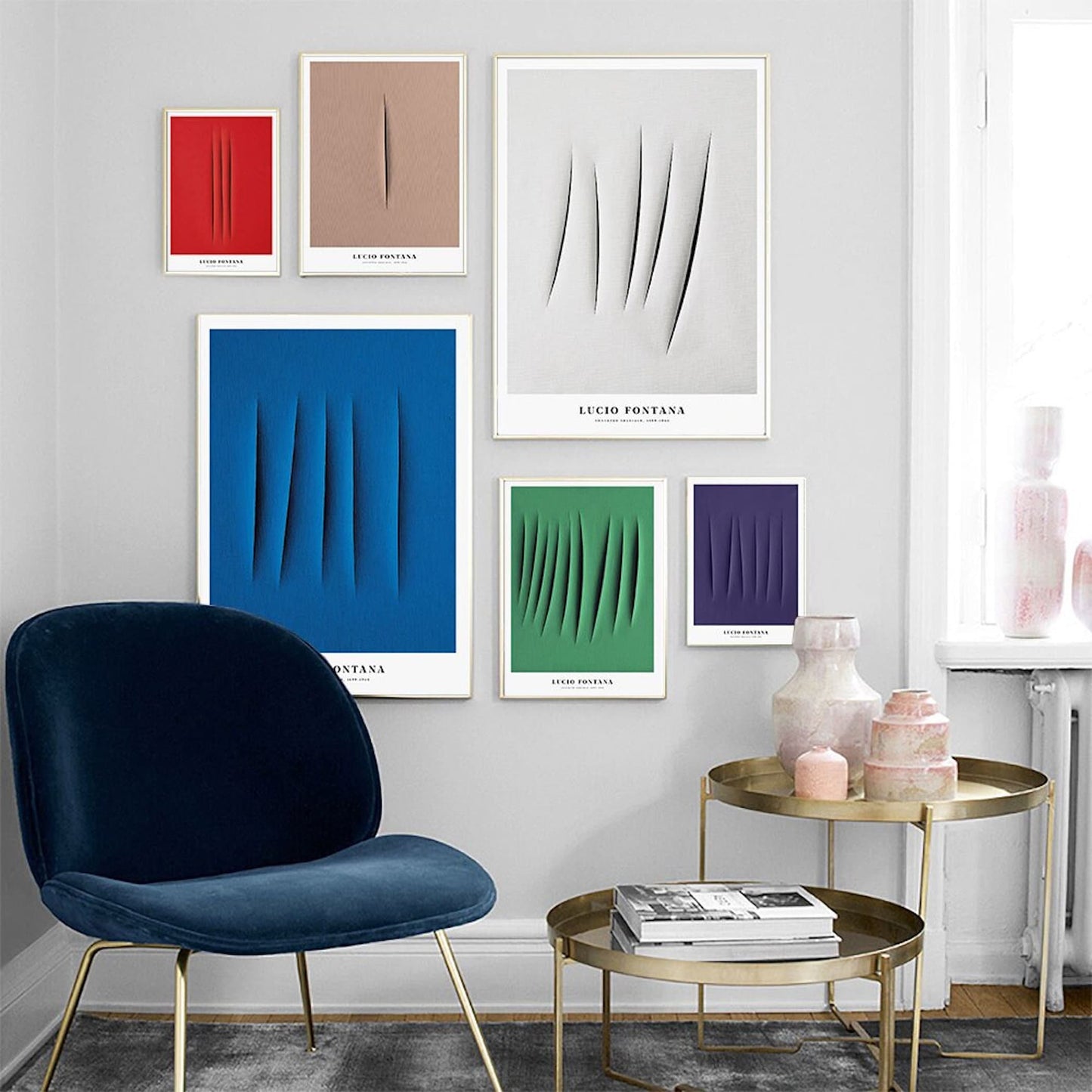 Poster Farben Cut Stoff Optik| Bilder Wohnzimmer | Wandbilder Schlafzimmer | Deko Print ohne Rahmen | Bilder Set Kunstdruck-2