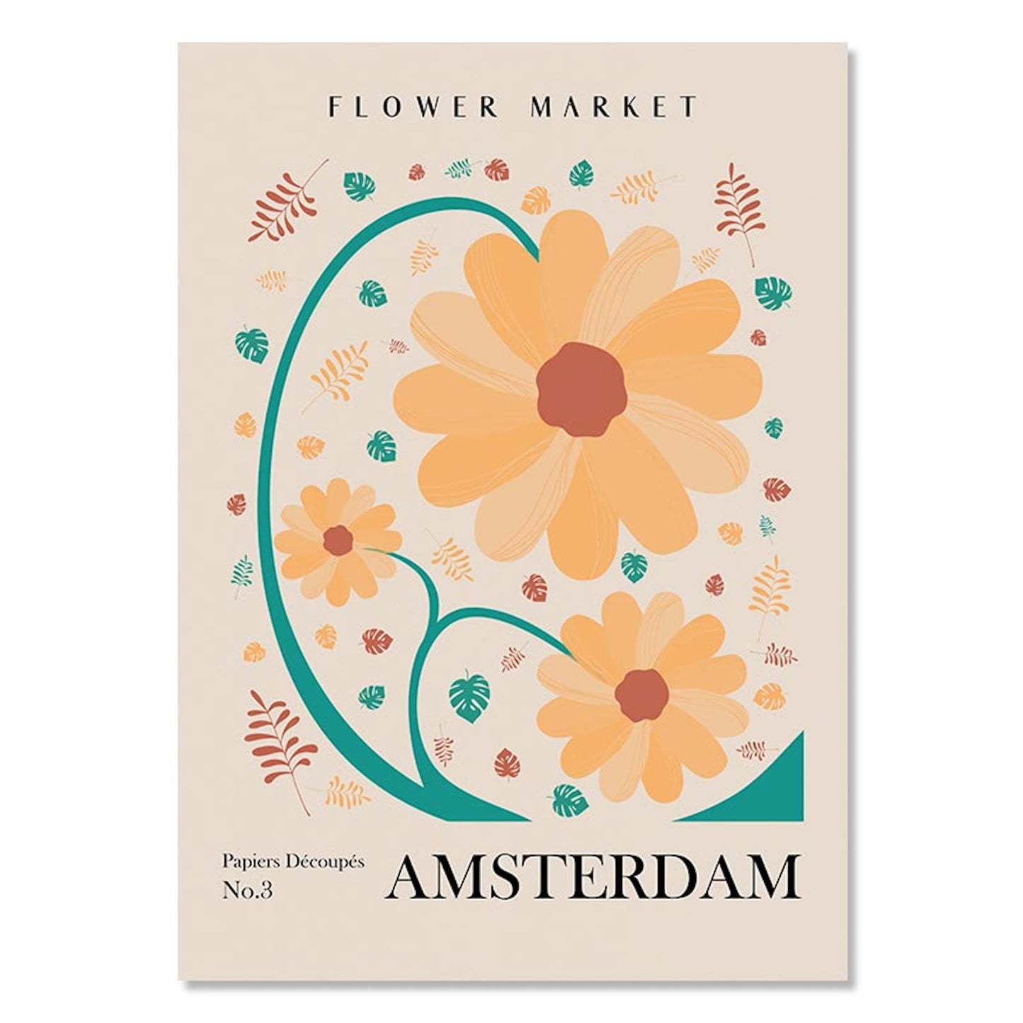 Poster Blumen Markt Botanische Bilder New York Paris Madrid London und Amsterdam als Deko Print ohne Rahmen-8
