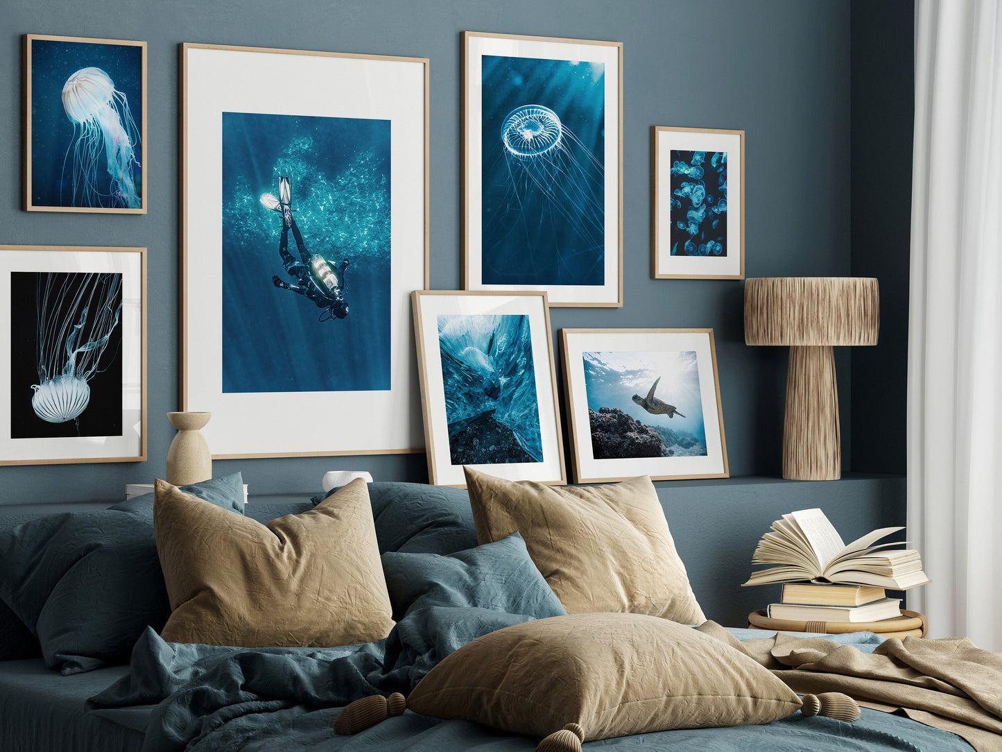 Poster Underwater World Diver Turtle | without frame