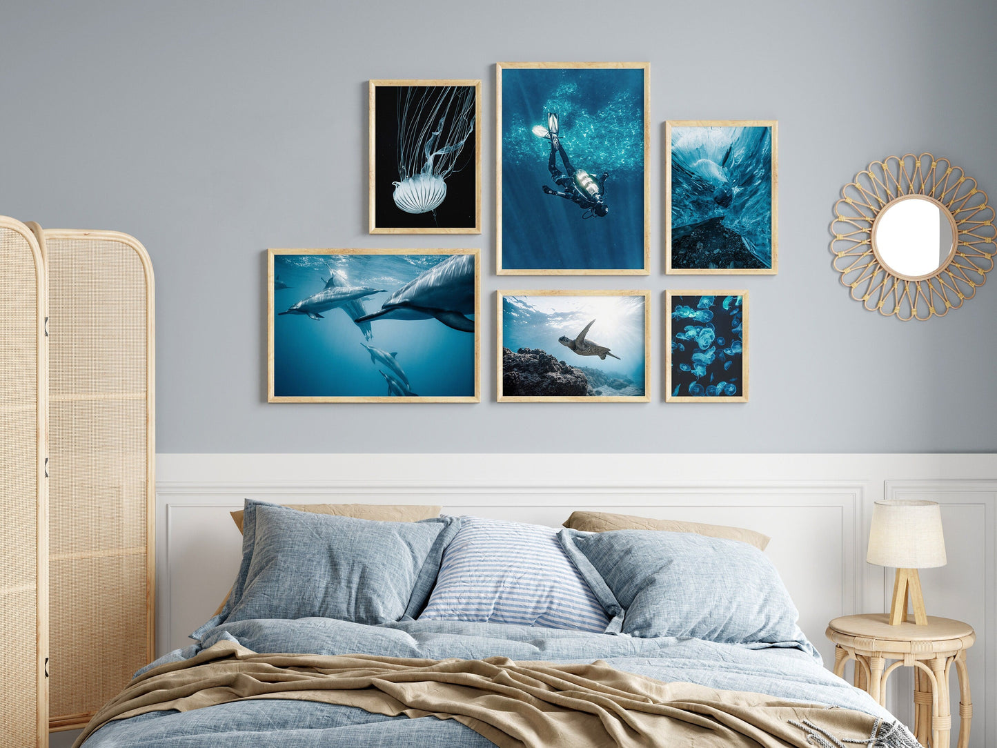 Poster Underwater World Diver Turtle | without frame