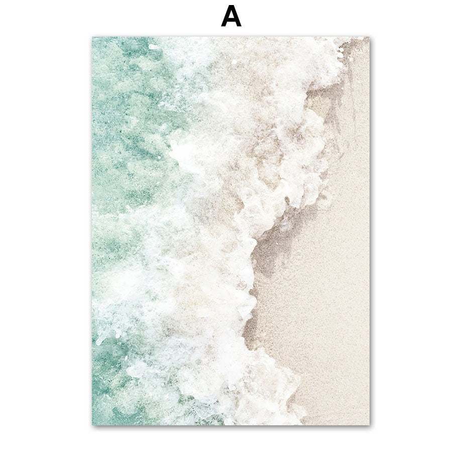 Poster Strand Wellen Zuhause Gold I Wandbilder Wohnzimmer & Schlafzimmer I Deko Print Bilder I ohne Rahmen-2
