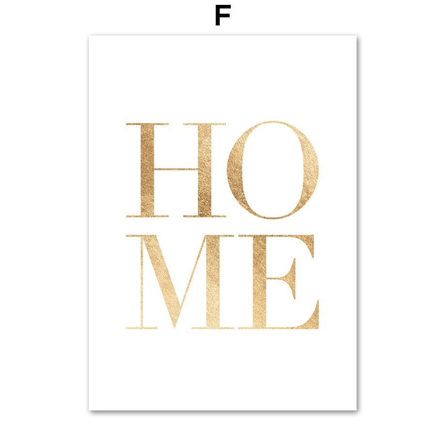 Poster Strand Wellen Zuhause Gold I Wandbilder Wohnzimmer & Schlafzimmer I Deko Print Bilder I ohne Rahmen-7