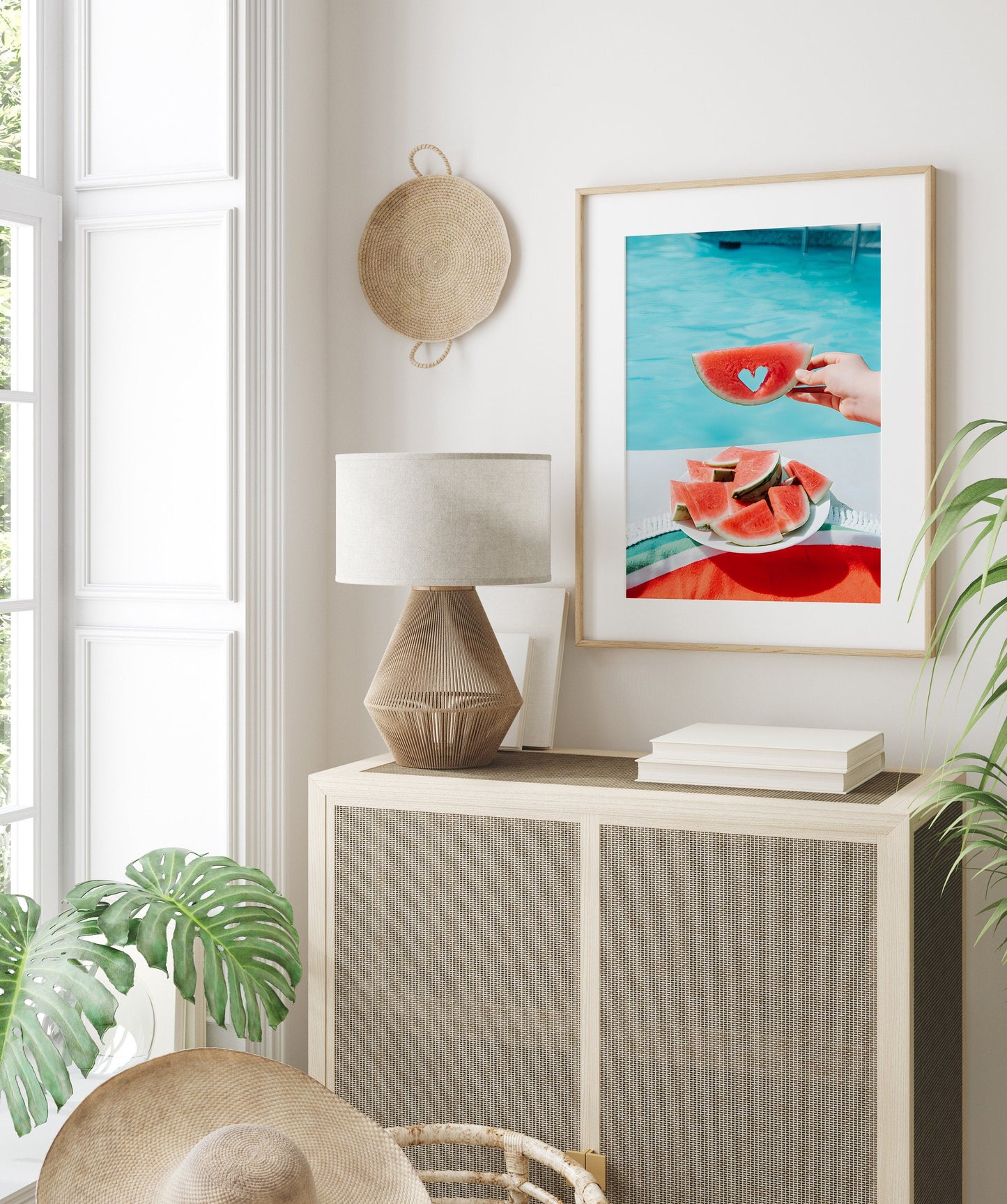 Poster Urlaub Ananas Pool Strand Surfbrett Buggy Wassermelone I Bilder Wohnzimmer & Schlafzimmer I Wand Deko I Kunst Druck ohne Rahmen-1